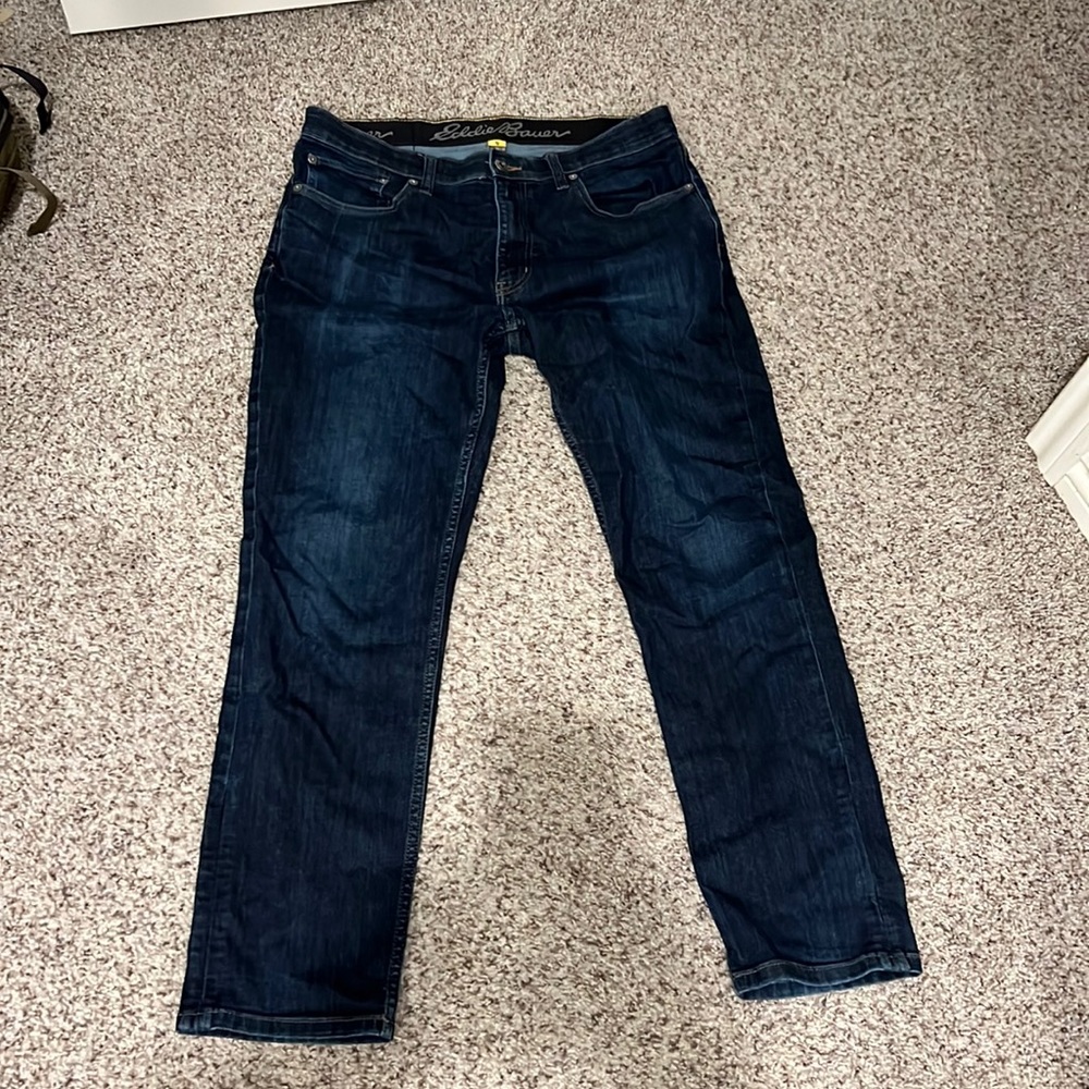 Eddie Bauer Men’s Voyager Flex 2.0 Jeans Slim Fit Dark Indigo 34x30